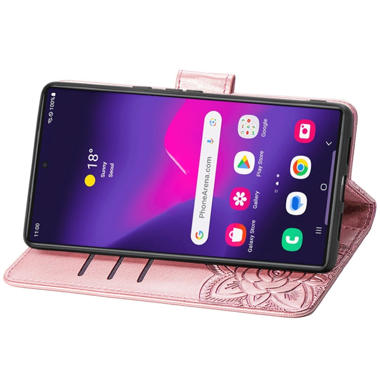 For Samsung Galaxy S24 Ultra 5G Butterfly Love Flower Embossed Leather Phone Case(Rose Gold) - Galaxy S24 Ultra 5G Cases by PMC TechLife | Online Shopping South Africa | PMC TechLife