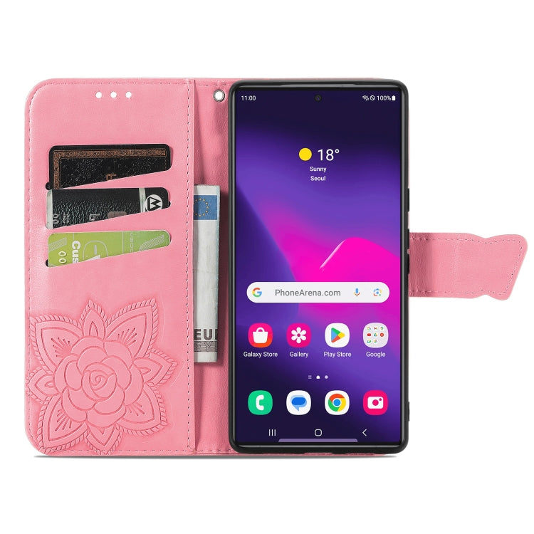 For Samsung Galaxy S24 Ultra 5G Butterfly Love Flower Embossed Leather Phone Case(Pink) - Galaxy S24 Ultra 5G Cases by PMC TechLife | Online Shopping South Africa | PMC TechLife