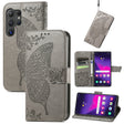 For Samsung Galaxy S24 Ultra 5G Butterfly Love Flower Embossed Leather Phone Case(Gray) - Galaxy S24 Ultra 5G Cases by PMC TechLife | Online Shopping South Africa | PMC TechLife