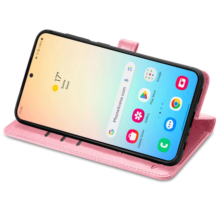 For Samsung Galaxy S25 Ultra 5G Cat and Dog Embossed Leather Phone Case(Pink) - Galaxy S25 Ultra 5G Cases by PMC Jewellery | Online Shopping South Africa | PMC Jewellery | Buy Now Pay Later Mobicred