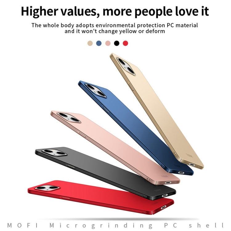 For iPhone 15 MOFI Frosted PC Ultra-thin Hard Phone Case(Blue) - iPhone 15 Cases by MOFI | Online Shopping South Africa | PMC TechLife | Buy Now Pay Later Mobicred