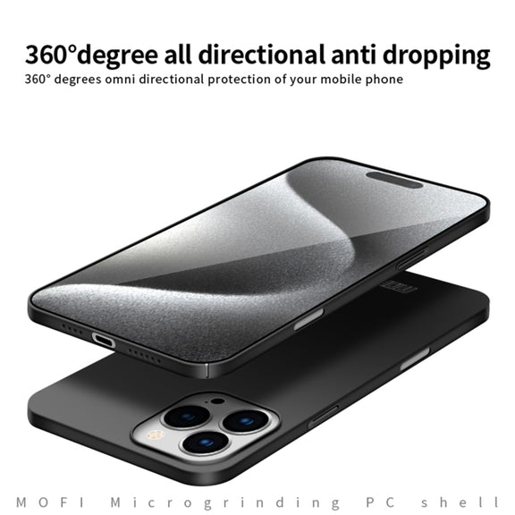 For iPhone 16 Pro Max MOFI Frosted PC Ultra-thin Hard Phone Case(Black)