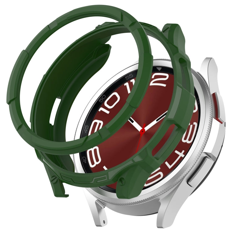 For Samsung Galaxy Watch 6 Classic 43mm Rotating Ring  + TPU Armor Watch Protective Case(Green) - Watch Cases by PMC TechLife | Online Shopping South Africa | PMC TechLife