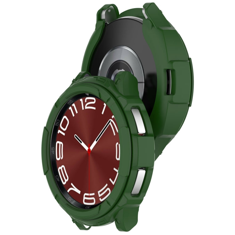 For Samsung Galaxy Watch 6 Classic 43mm Rotating Ring  + TPU Armor Watch Protective Case(Green) - Watch Cases by PMC TechLife | Online Shopping South Africa | PMC TechLife