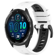 For Garmin Forerunner 965 22mm Sports Two-Color Silicone Watch Band(White+Black)