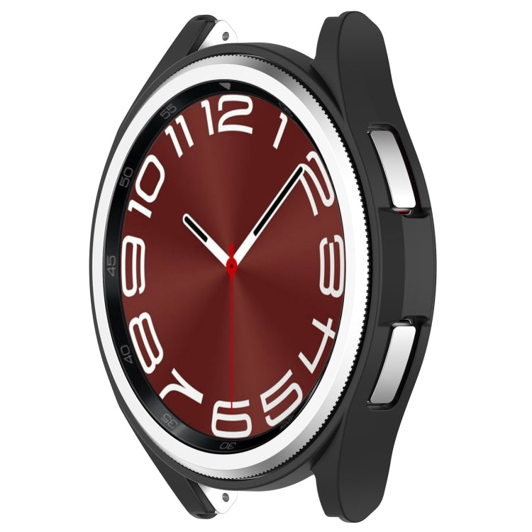 For Samsung Galaxy Watch 6 Classic 47mm Half Coverage Hollow PC Watch Protective Case(Black) - Watch Cases by PMC TechLife | Online Shopping South Africa | PMC TechLife