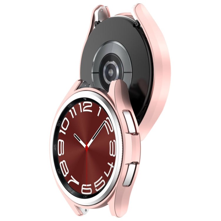 For Samsung Galaxy Watch 6 Classic 47mm Half Coverage Hollow PC Watch Protective Case(Rose Gold) - Watch Cases by PMC TechLife | Online Shopping South Africa | PMC TechLife