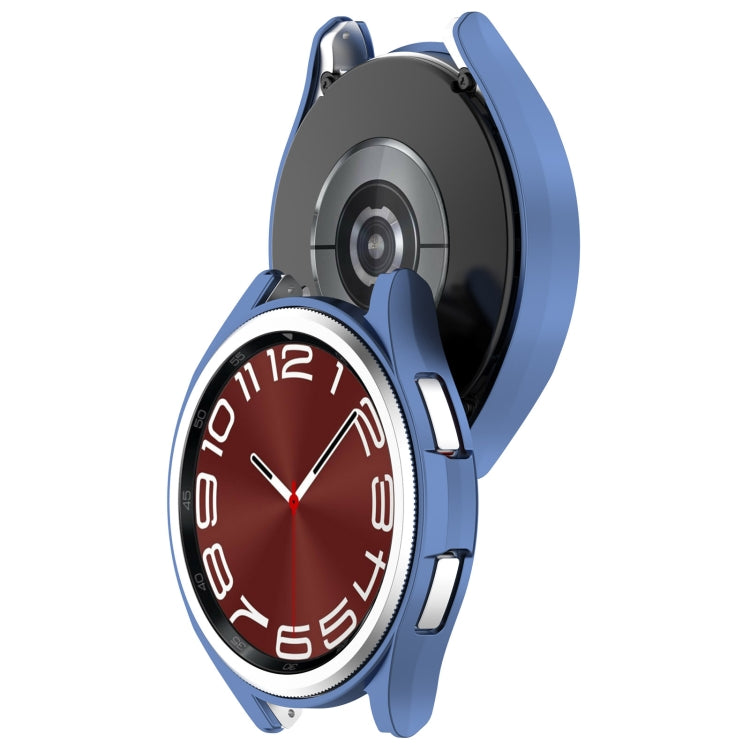 For Samsung Galaxy Watch 6 Classic 47mm Half Coverage Hollow PC Watch Protective Case(Blue) - Watch Cases by PMC TechLife | Online Shopping South Africa | PMC TechLife
