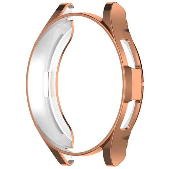 For Samsung Galaxy Watch6 Classic 47mm Electroplated TPU Half Pack Hollow Watch Protective Case(Rose Gold)