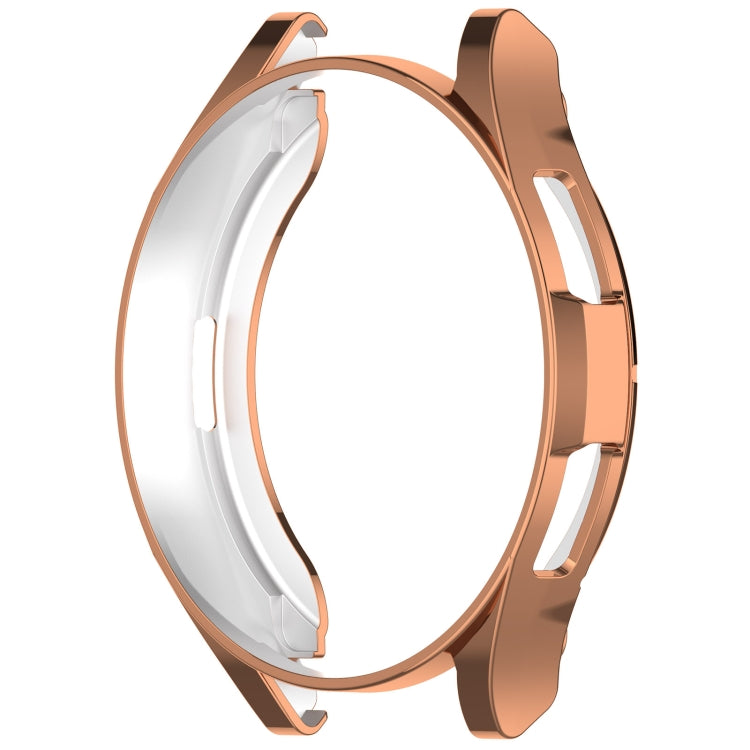 For Samsung Galaxy Watch6 Classic 47mm Electroplated TPU Half Pack Hollow Watch Protective Case(Rose Gold)
