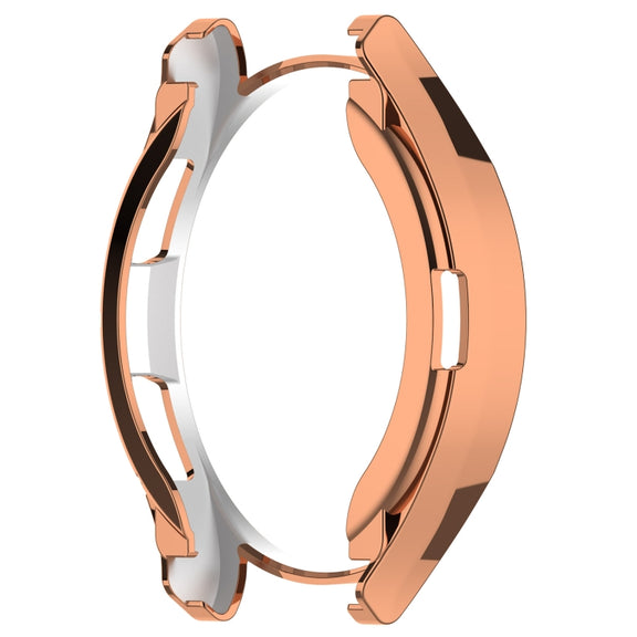 For Samsung Galaxy Watch6 Classic 47mm Electroplated TPU Half Pack Hollow Watch Protective Case(Rose Gold)