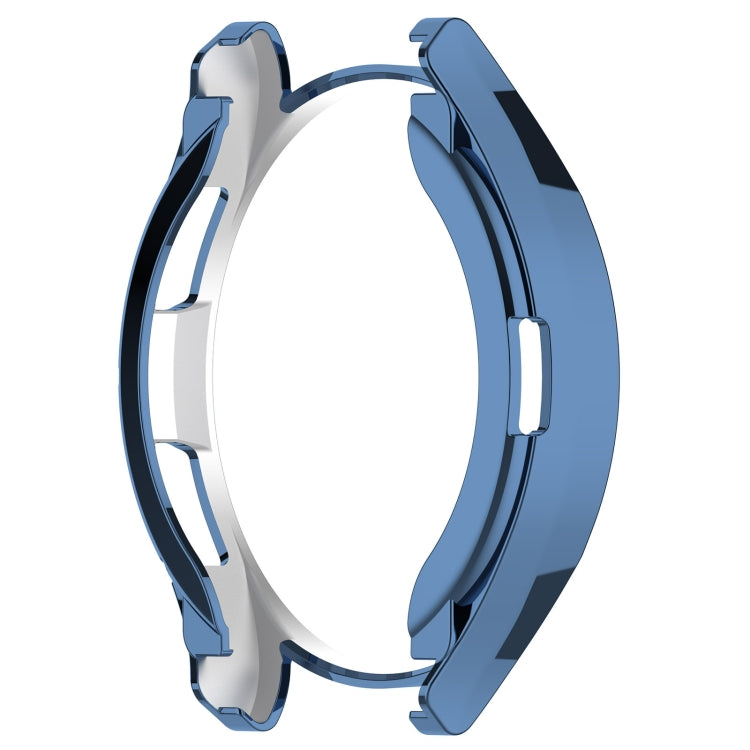 For Samsung Galaxy Watch6 Classic 47mm Electroplated TPU Half Pack Hollow Watch Protective Case(Blue) - Watch Cases by PMC TechLife | Online Shopping South Africa | PMC TechLife