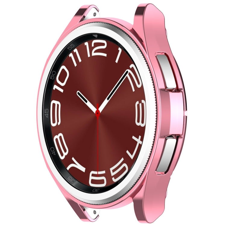For Samsung Galaxy Watch6 Classic 47mm Electroplated TPU Half Pack Hollow Watch Protective Case(Pink) - free shipping - PMC TechLife - Order now!
