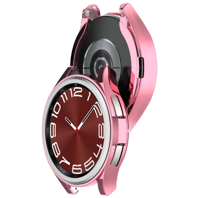 For Samsung Galaxy Watch6 Classic 47mm Electroplated TPU Half Pack Hollow Watch Protective Case(Pink) - free shipping - PMC TechLife - Order now!