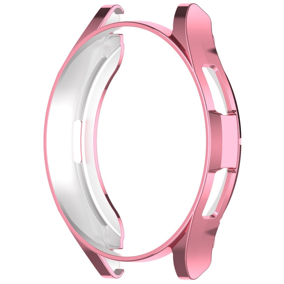For Samsung Galaxy Watch6 Classic 47mm Electroplated TPU Half Pack Hollow Watch Protective Case(Pink)