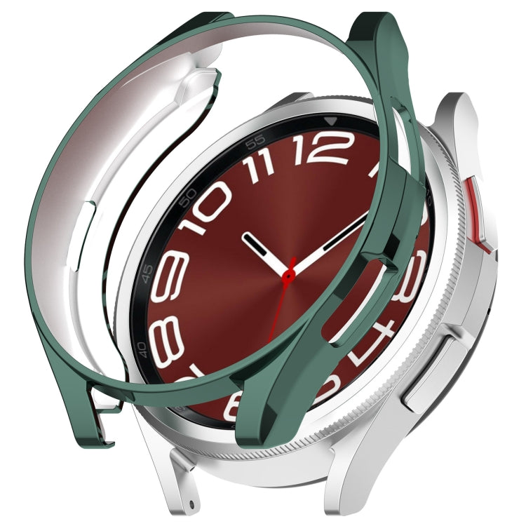 For Samsung Galaxy Watch6 Classic 47mm Electroplated TPU Half Pack Hollow Watch Protective Case(Green) - Watch Cases by PMC TechLife | Online Shopping South Africa | PMC TechLife