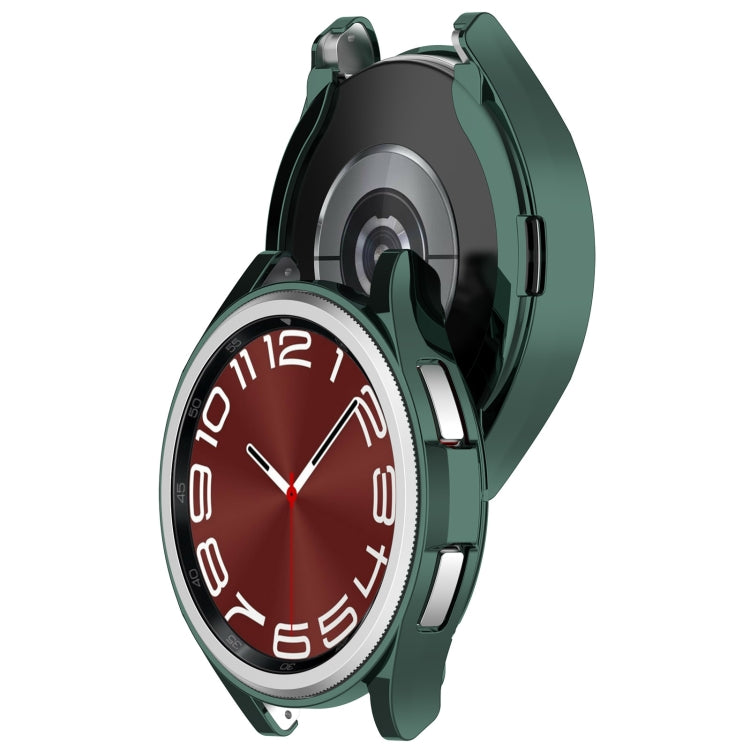 For Samsung Galaxy Watch6 Classic 47mm Electroplated TPU Half Pack Hollow Watch Protective Case(Green) - Watch Cases by PMC TechLife | Online Shopping South Africa | PMC TechLife