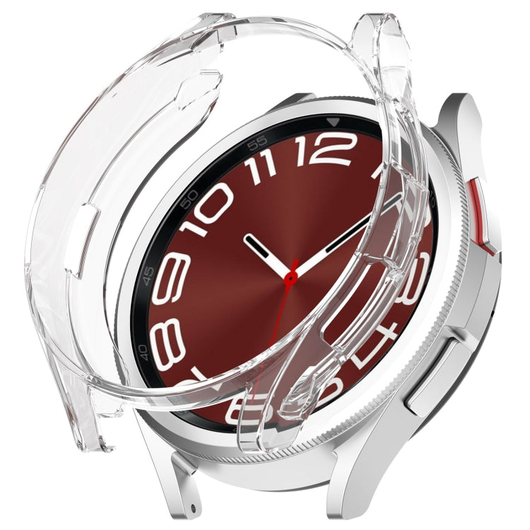 For Samsung Galaxy Watch6 Classic 43mm Electroplated TPU Half Pack Hollow Watch Protective Case(Transparent) - Watch Cases by PMC TechLife | Online Shopping South Africa | PMC TechLife