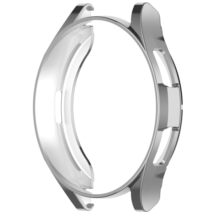 For Samsung Galaxy Watch6 Classic 43mm Electroplated TPU Half Pack Hollow Watch Protective Case(Silver) - Watch Cases by PMC TechLife | Online Shopping South Africa | PMC TechLife