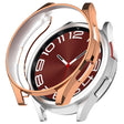 For Samsung Galaxy Watch6 Classic 43mm Electroplated TPU Half Pack Hollow Watch Protective Case(Rose Gold) - Watch Cases by PMC TechLife | Online Shopping South Africa | PMC TechLife