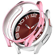 For Samsung Galaxy Watch6 Classic 43mm Electroplated TPU Half Pack Hollow Watch Protective Case(Pink) - Watch Cases by PMC TechLife | Online Shopping South Africa | PMC TechLife