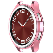 For Samsung Galaxy Watch6 Classic 43mm Electroplated TPU Half Pack Hollow Watch Protective Case(Pink)