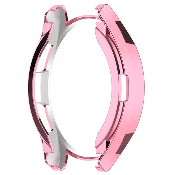 For Samsung Galaxy Watch6 Classic 43mm Electroplated TPU Half Pack Hollow Watch Protective Case(Pink)
