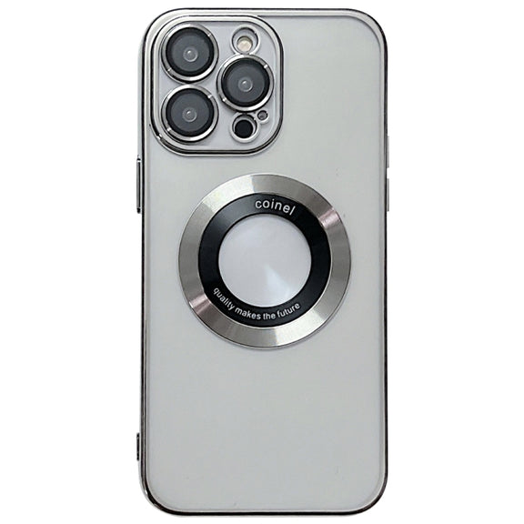 For iPhone 16 Pro Max Electroplating Magsafe TPU Phone Case(Silvery)