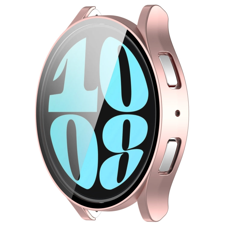 For Samsung Galaxy Watch6 40mm PC + Tempered Film Integrated Watch Protective Case(Rose Gold) - Watch Cases by PMC TechLife | Online Shopping South Africa | PMC TechLife
