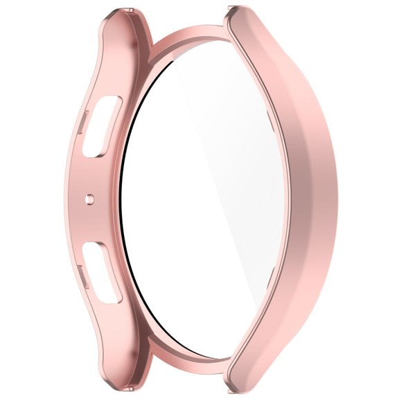 For Samsung Galaxy Watch6 40mm PC + Tempered Film Integrated Watch Protective Case(Rose Gold)