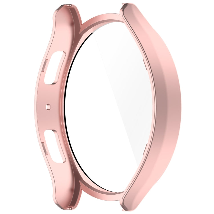 For Samsung Galaxy Watch6 40mm PC + Tempered Film Integrated Watch Protective Case(Rose Gold)