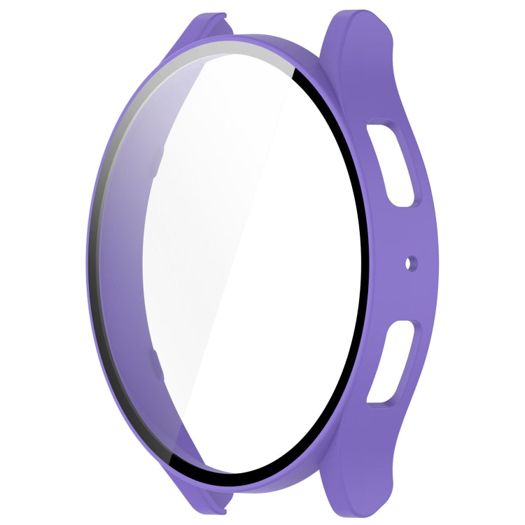 For Samsung Galaxy Watch6 40mm PC + Tempered Film Integrated Watch Protective Case(Purple) - Watch Cases by PMC TechLife | Online Shopping South Africa | PMC TechLife