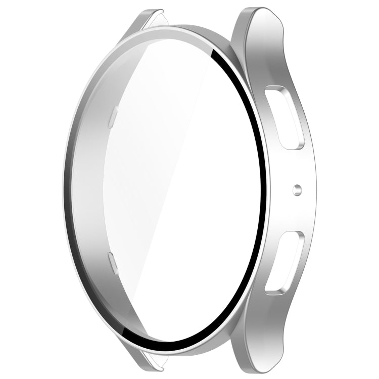 For Samsung Galaxy Watch6 44mm PC + Tempered Film Integrated Watch Protective Case(Silver) - Watch Cases by PMC TechLife | Online Shopping South Africa | PMC TechLife