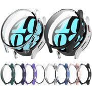 For Samsung Galaxy Watch6 40mm PC + Tempered Film Integrated Watch Protective Case(Rose Gold)