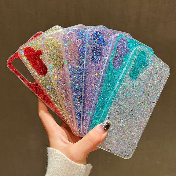 For Samsung Galaxy S24 5G Glitter Sequins Epoxy TPU Phone Case(Silver)