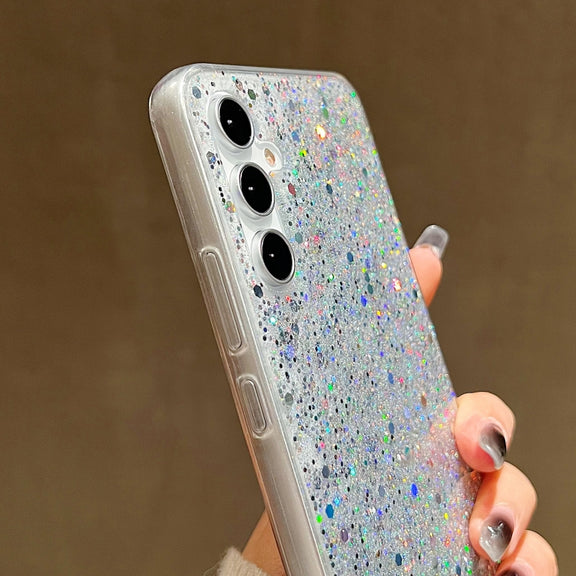 For Samsung Galaxy S24 5G Glitter Sequins Epoxy TPU Phone Case(Gold)
