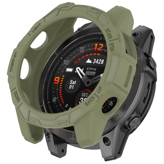 For Garmin Epix Pro / Epix Pro Gen 2 42mm / Fenix 7S / 7S Pro Armored TPU Half Wrapped Watch Protective Case(Green)