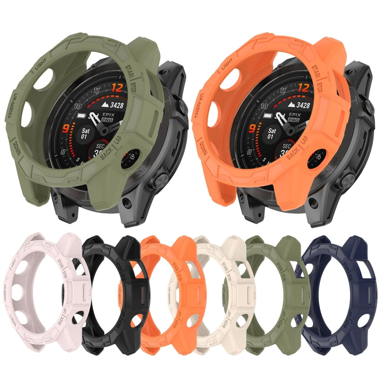 For Garmin Epix Pro / Epix Pro Gen 2 42mm / Fenix 7S / 7S Pro Armored TPU Half Wrapped Watch Protective Case(Green) - Watch Cases by PMC TechLife | Online Shopping South Africa | PMC TechLife | Buy Now Pay Later Mobicred