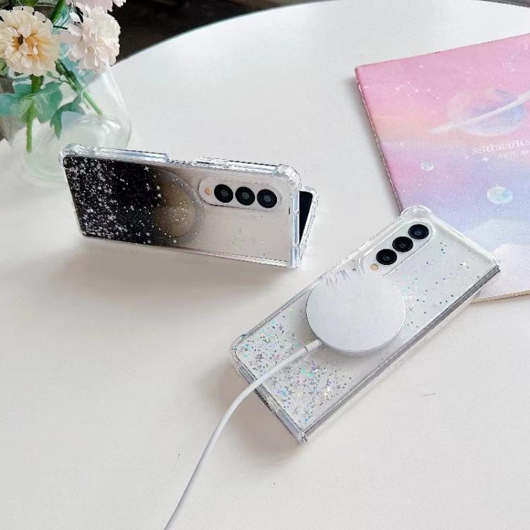 For Samsung Galaxy Z Fold5 Magsafe Glitter TPU Phone Protective Case(White)