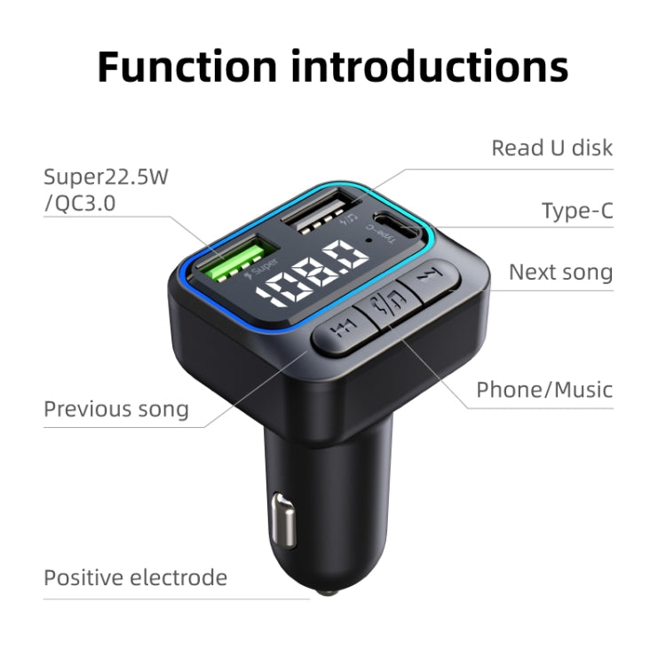 C40 Type-C + Dual USB QC3.0 Car Charger Bluetooth Hands-free Call Adapter Car MP3 Music Player - free shipping - PMC TechLife - Order now!