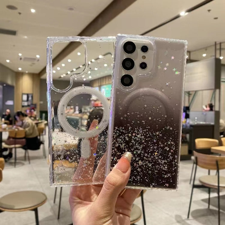 For Samsung Galaxy S22+ 5G Magsafe Glitter TPU Phone Protective Case(White)