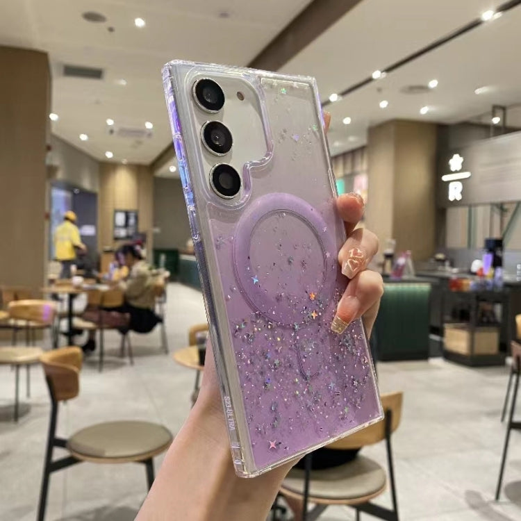 For Samsung Galaxy S23 5G Magsafe Glitter TPU Phone Protective Case(Purple) - Galaxy S23 5G Cases by PMC TechLife | Online Shopping South Africa | PMC TechLife