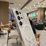 For Samsung Galaxy S23+ 5G Magsafe Glitter TPU Phone Protective Case(White)