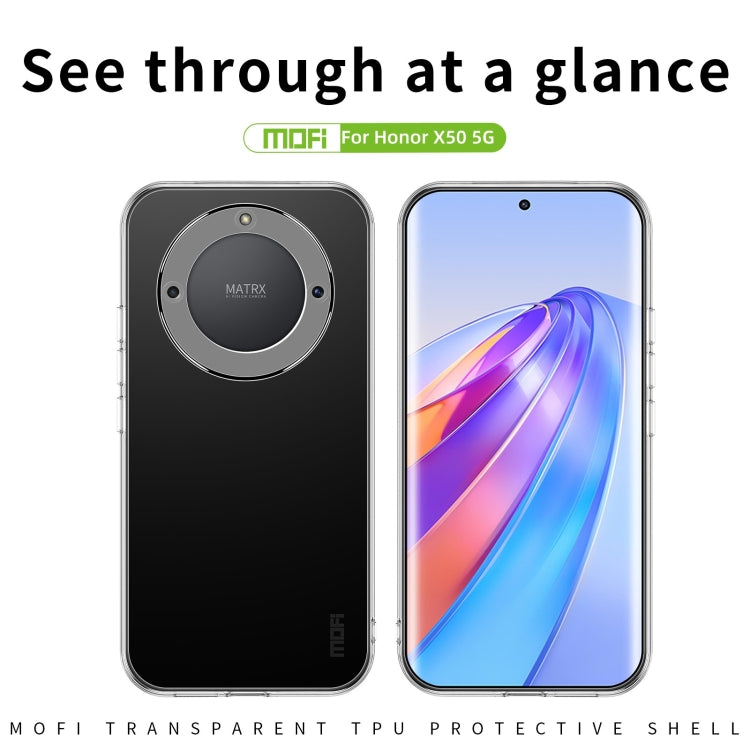 For Honor X50 5G MOFI Ming Series Ultra-thin TPU Phone Case(Transparent) - Honor Cases by MOFI | Online Shopping South Africa | PMC TechLife | Buy Now Pay Later Mobicred