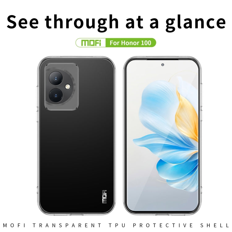 For Honor 100 MOFI Ming Series Ultra-thin TPU Phone Case(Transparent) - Honor Cases by MOFI | Online Shopping South Africa | PMC TechLife | Buy Now Pay Later Mobicred