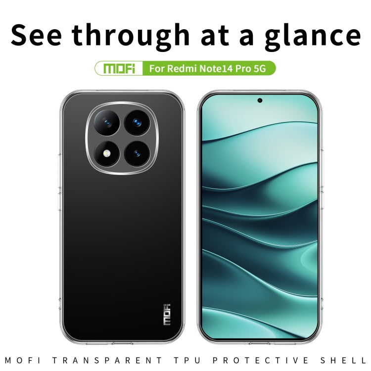 For Xiaomi Redmi Note 14 Pro 5G MOFI Ming Series Ultra-thin TPU Phone Case(Transparent)