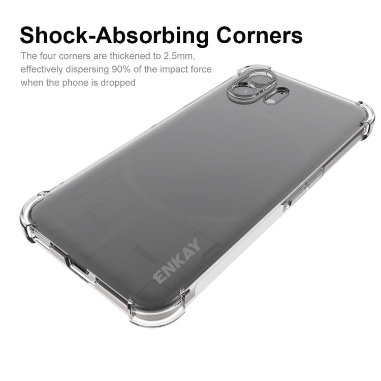 For Nothing Phone 2 ENKAY Transparent TPU Shockproof Phone Case with Glass Film