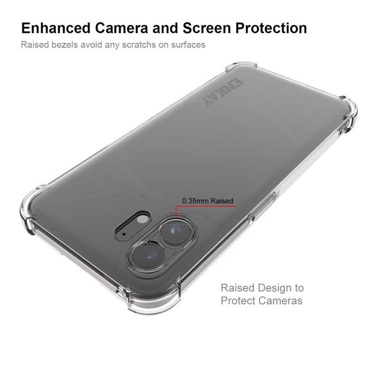 For Nothing Phone 2 ENKAY Transparent TPU Shockproof Phone Case with Glass Film