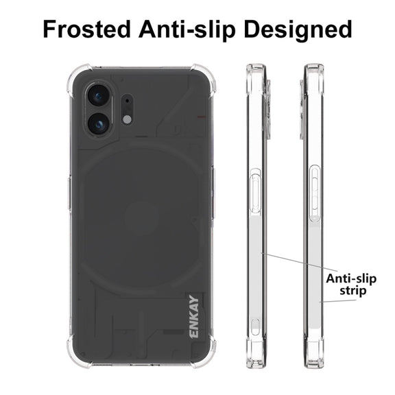 For Nothing Phone 2 ENKAY Transparent TPU Shockproof Phone Case with Glass Film