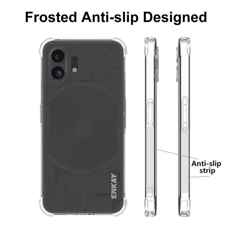 For Nothing Phone 2 ENKAY Transparent TPU Shockproof Phone Case with Glass Film